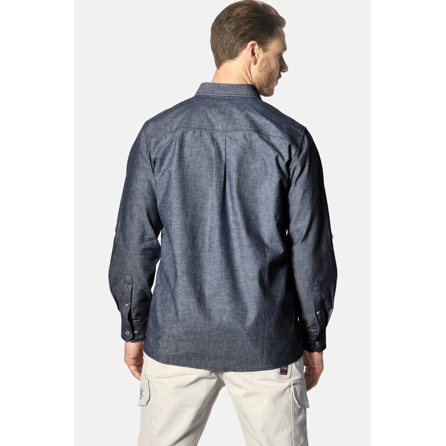 Jan Vanderstorm casual overhemd blauw
