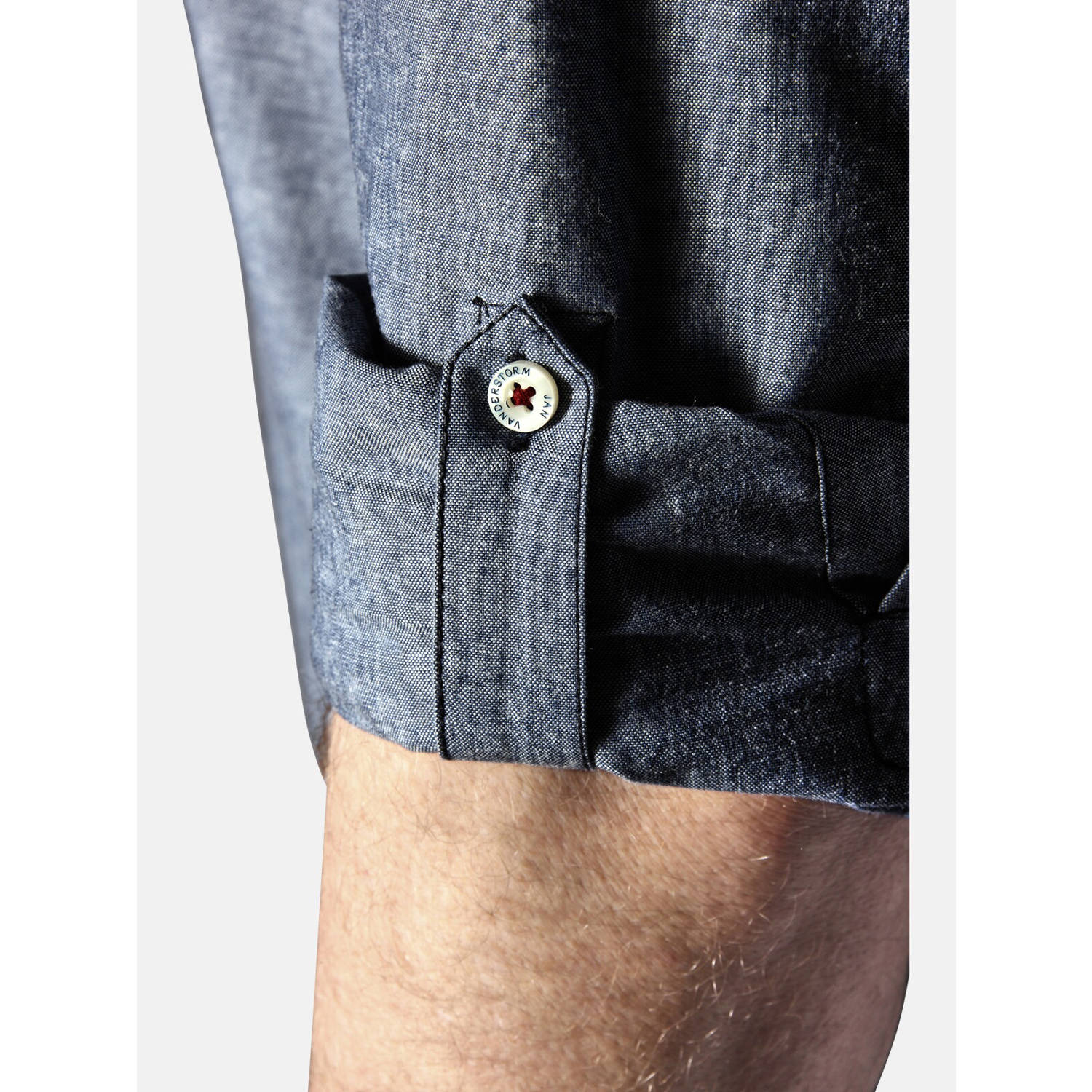 Jan Vanderstorm casual overhemd blauw