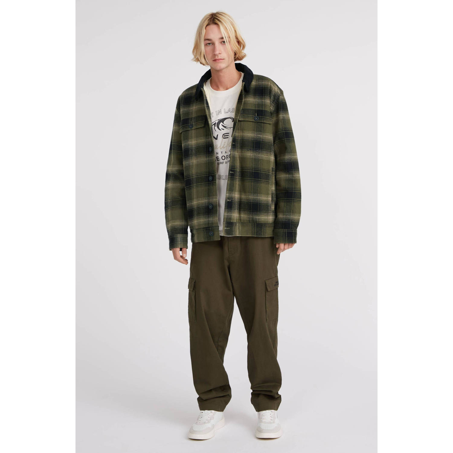 O'Neill geruit flanellen overshirt groen