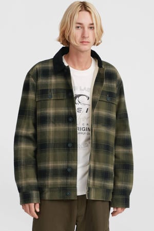 geruit flanellen overshirt groen