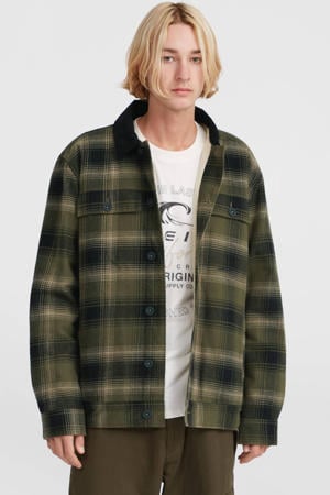 geruit flanellen overshirt groen