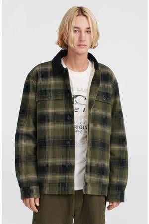 geruit flanellen overshirt groen