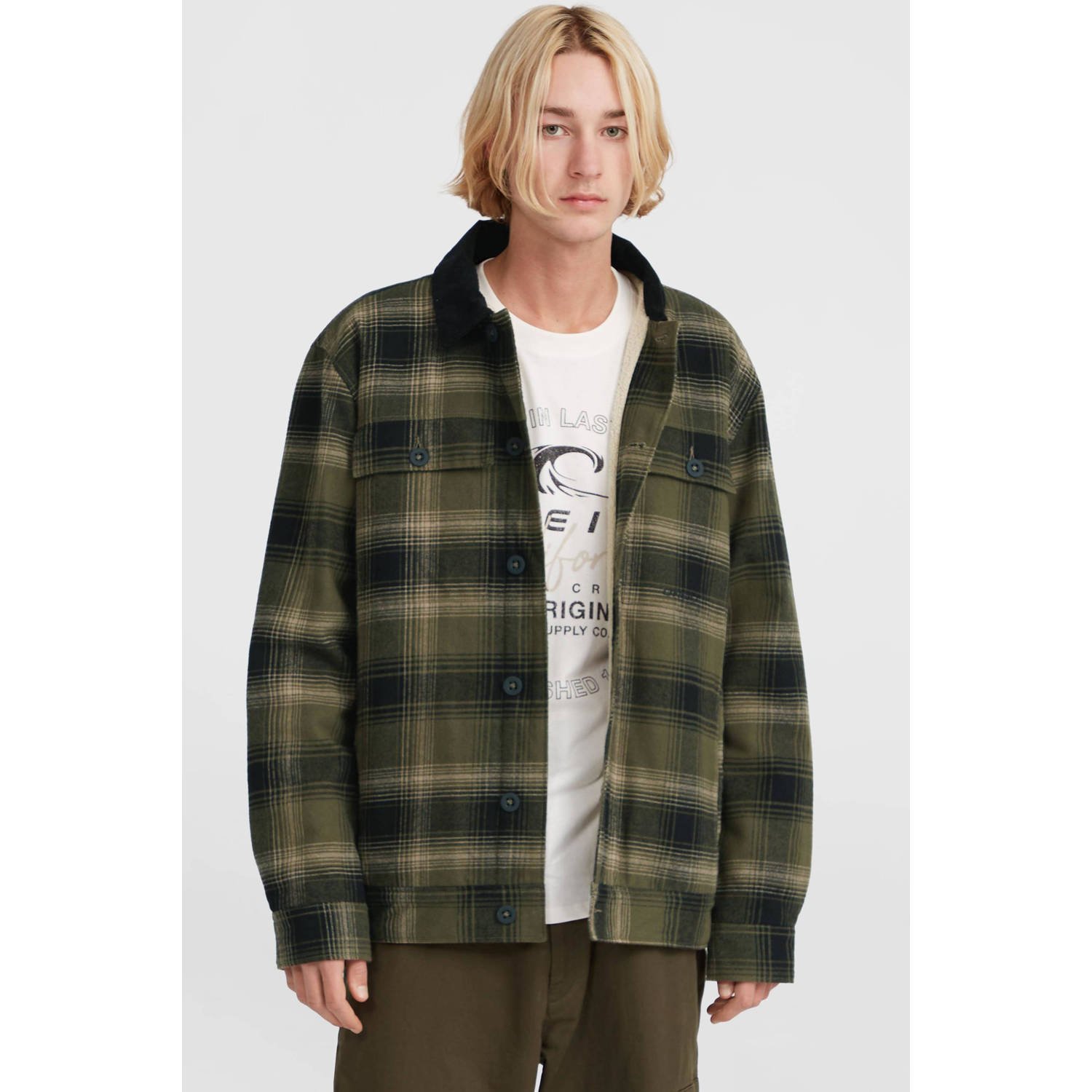 O'Neill geruit flanellen overshirt groen