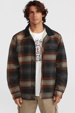geruit flanellen overshirt bruin