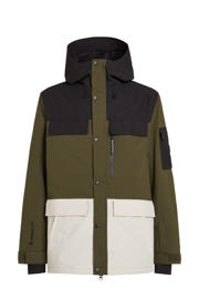 thumbnail: Donkergroene heren O'Neill ski-jack UTILITY PRO HYBRID van polyester met effen, capuchon en 2-way rits