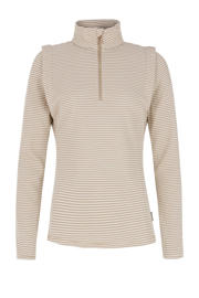 thumbnail: Beige dames Protest skipully Ivory van katoen met printopdruk, lange mouwen en halve rits