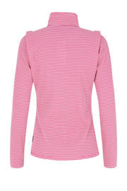 thumbnail: Roze en witte dames Protest skipully Ivory van katoen met ruitenprint, lange mouwen en halve rits