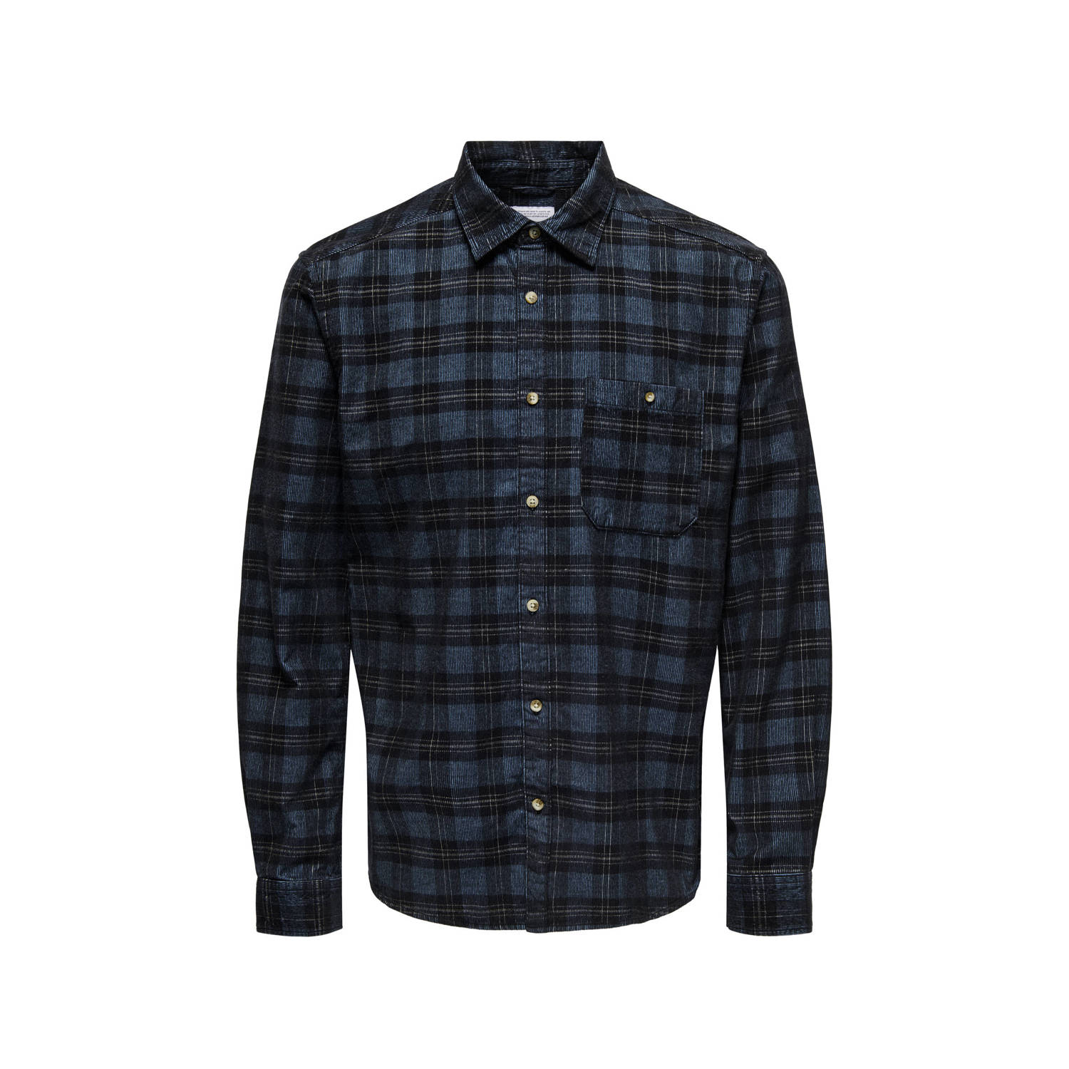 ONLY & SONS geruit overhemd ONSNELSON zwart