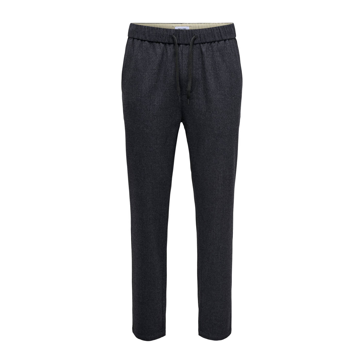 ONLY & SONS tapered fit broek ONSLINUS zwart