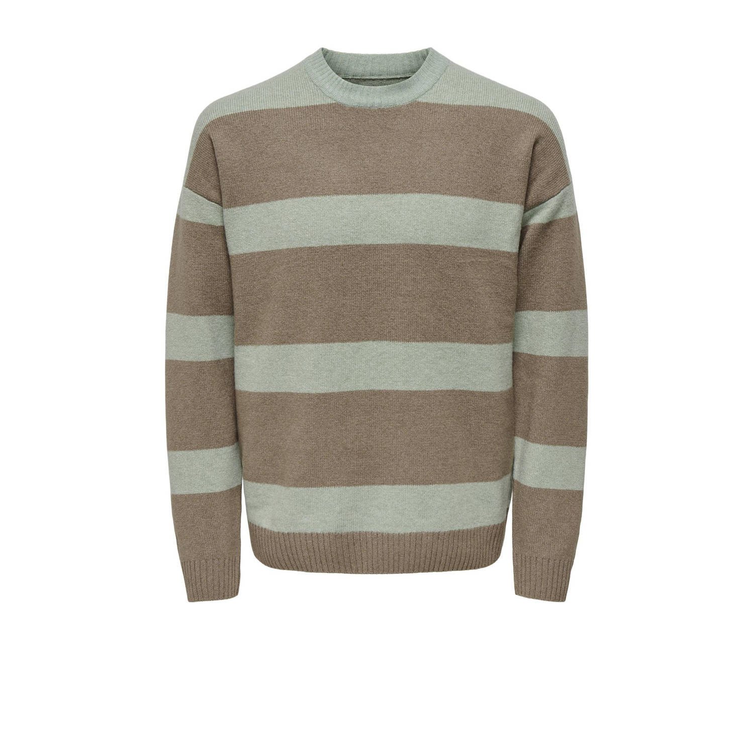 ONLY & SONS gebreide trui bruin