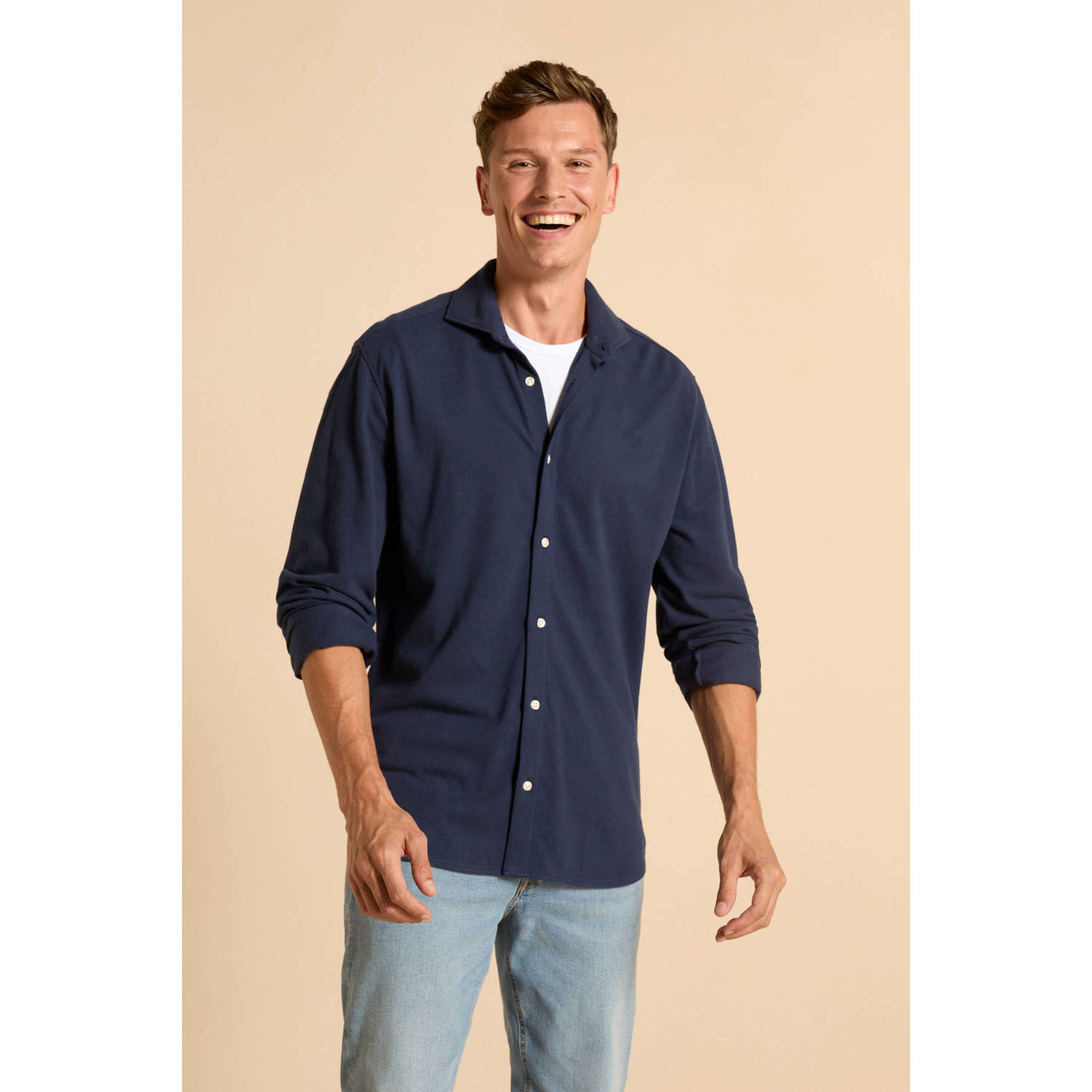 JACK & JONES PREMIUM overhemd JPRBLALANCE donkerblauw