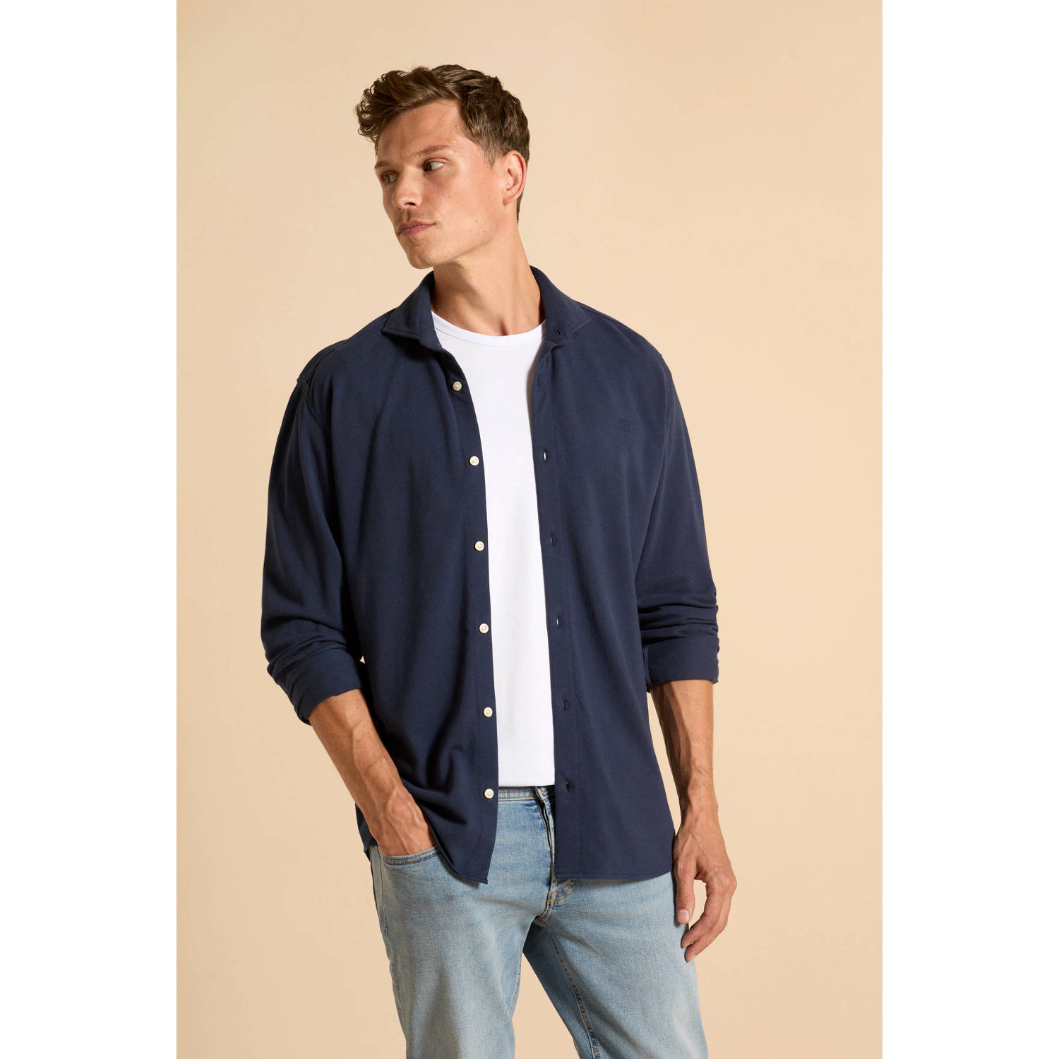 JACK & JONES PREMIUM overhemd JPRBLALANCE donkerblauw