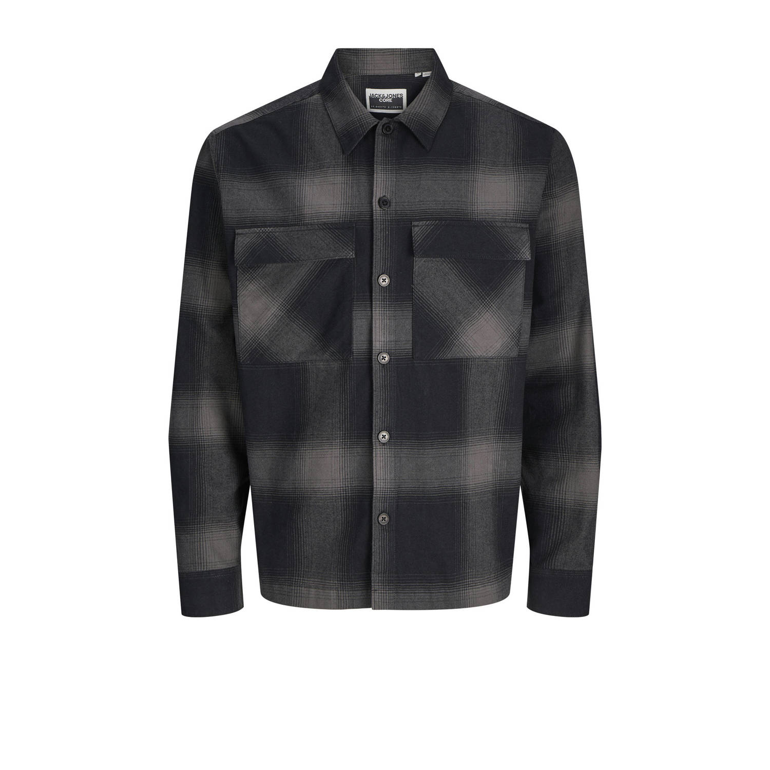 JACK & JONES CORE geruit overshirt JCOCHARLIE bruin