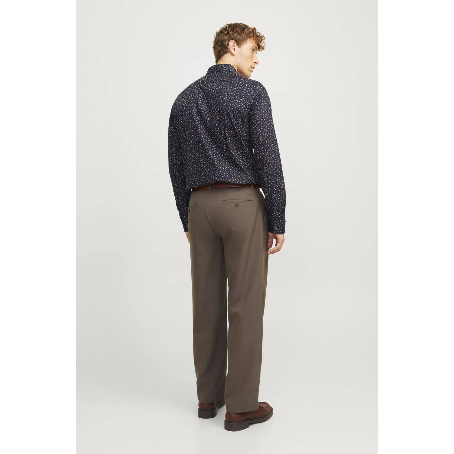 JACK & JONES PREMIUM comfort fit overhemd donkerblauw