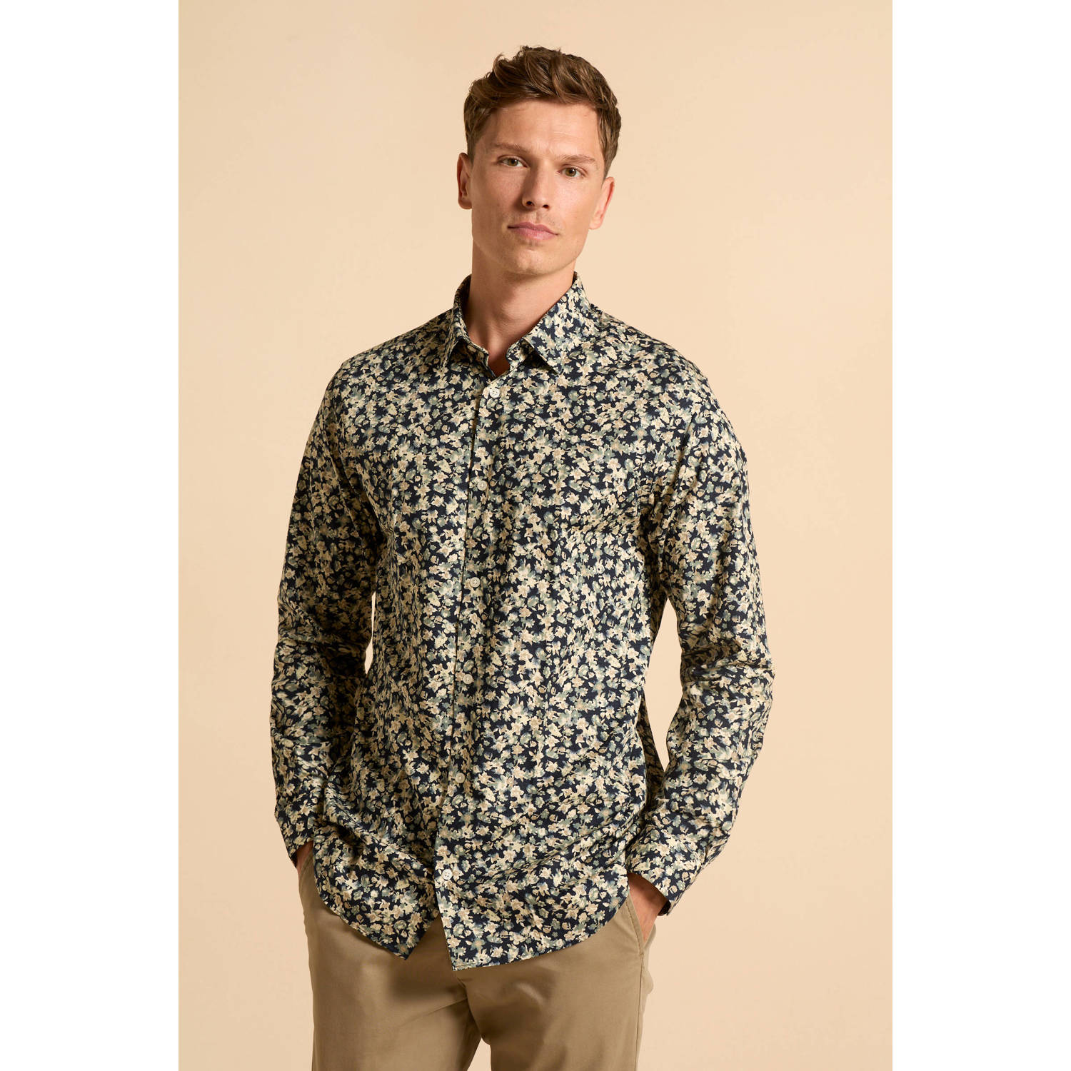 JACK & JONES PREMIUM overhemd JPRBLALEEDS met all over print