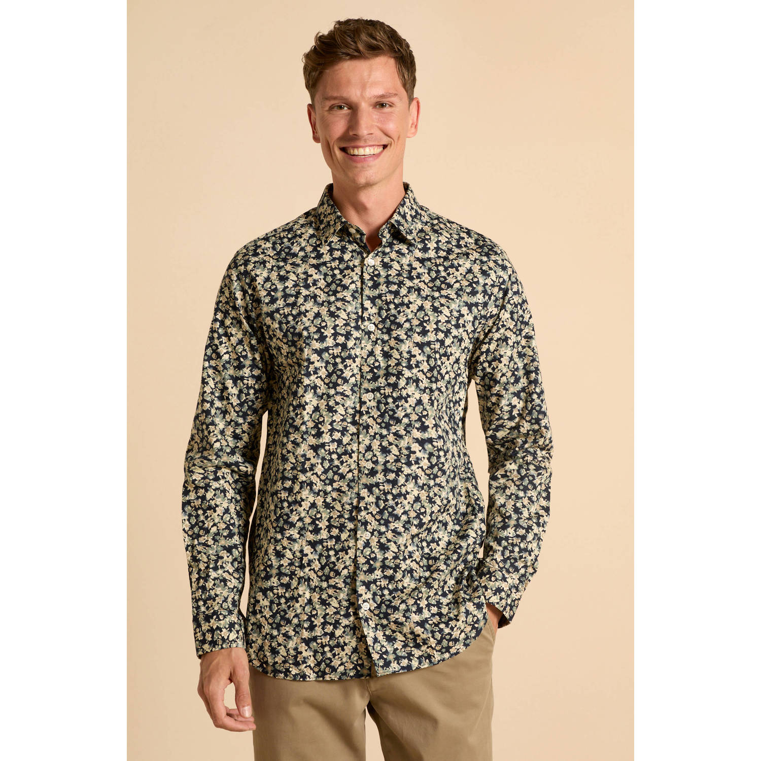 JACK & JONES PREMIUM overhemd JPRBLALEEDS met all over print
