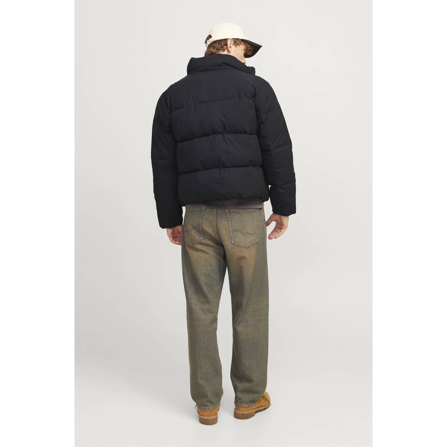 JACK & JONES ORIGINALS gewatteerde jas JORVESTERBRO zwart