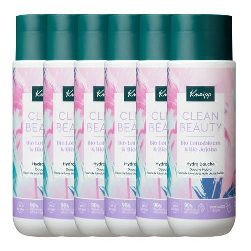 Wehkamp Kneipp Clean Beauty Lotusbloesem-Jojoba douchegel 6 x 200ml - voordeelverpakking aanbieding