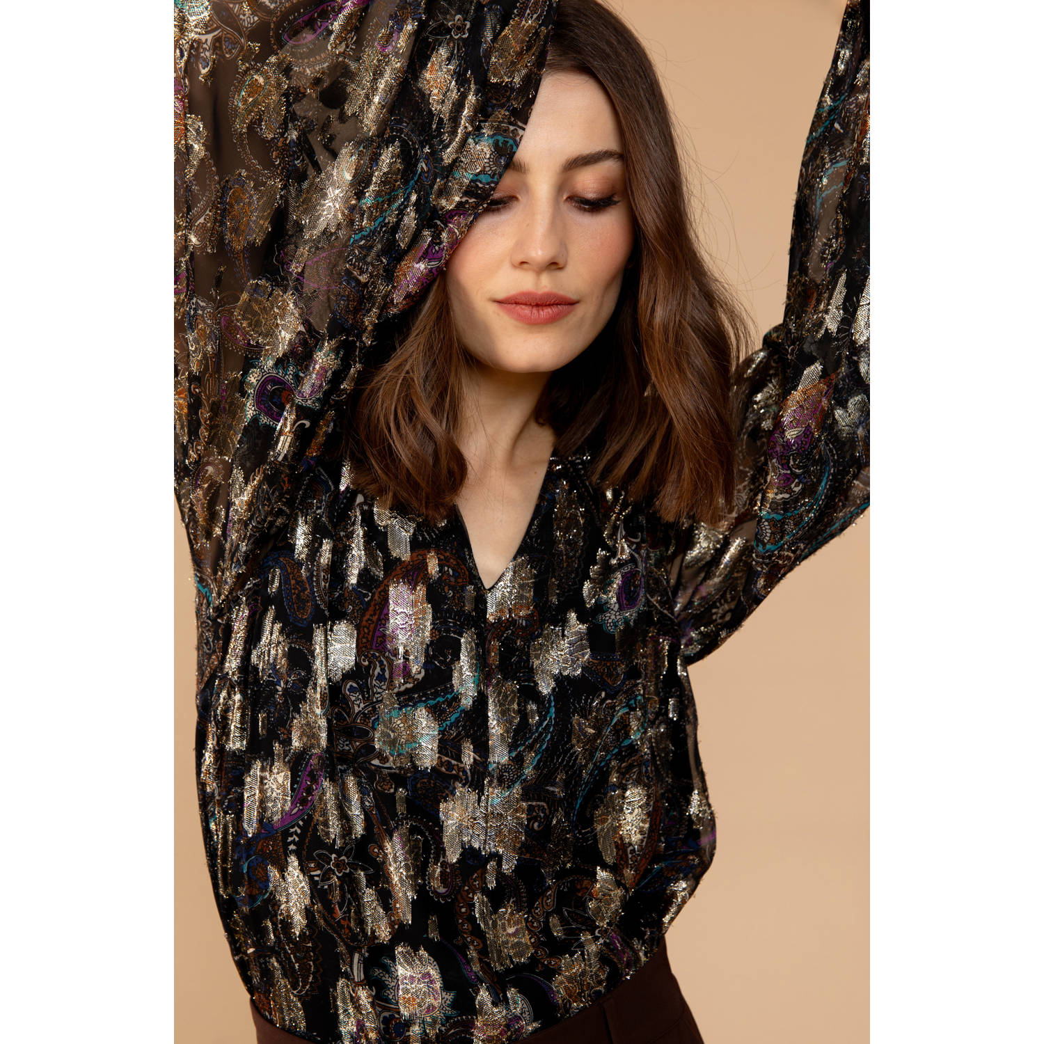 Freebird blousetop Beandra met all over print multi