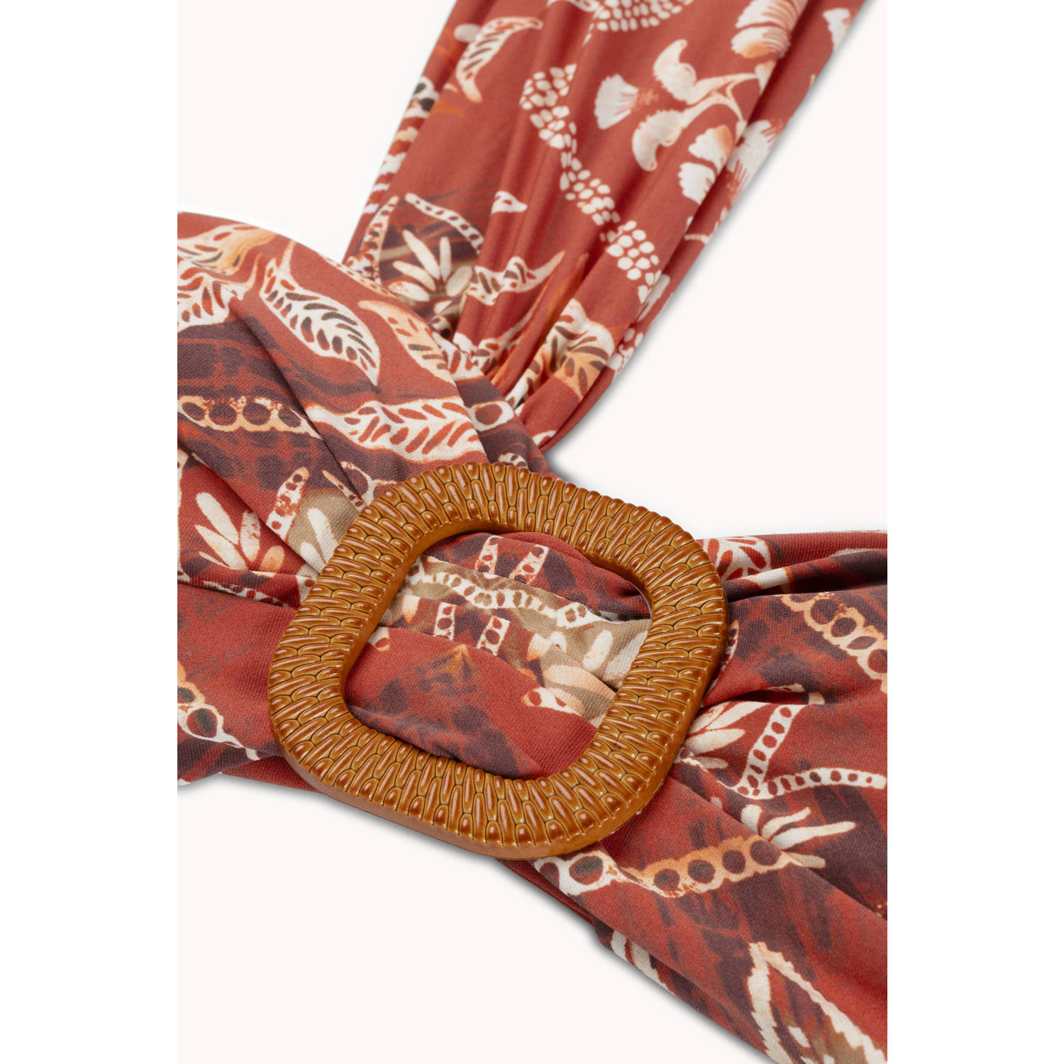 Cyell Design voorgevormde one shoulder bikinitop Terra Batik oranje