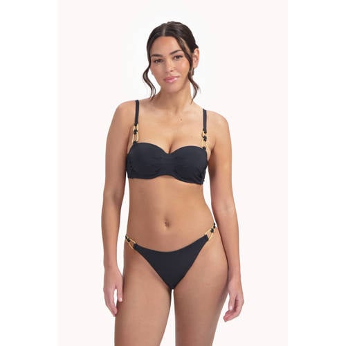 Cyell Design voorgevormde strapless bandeau bikinitop Femme Noir zwart afbeelding