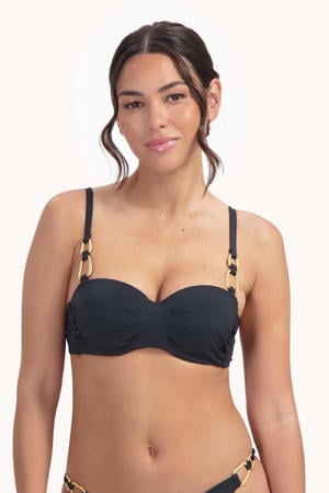 voorgevormde strapless bandeau bikinitop Femme Noir zwart