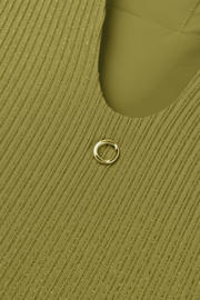thumbnail: Cyell Design one shoulder badpak Chic Verde met ribstructuur olijfgroen