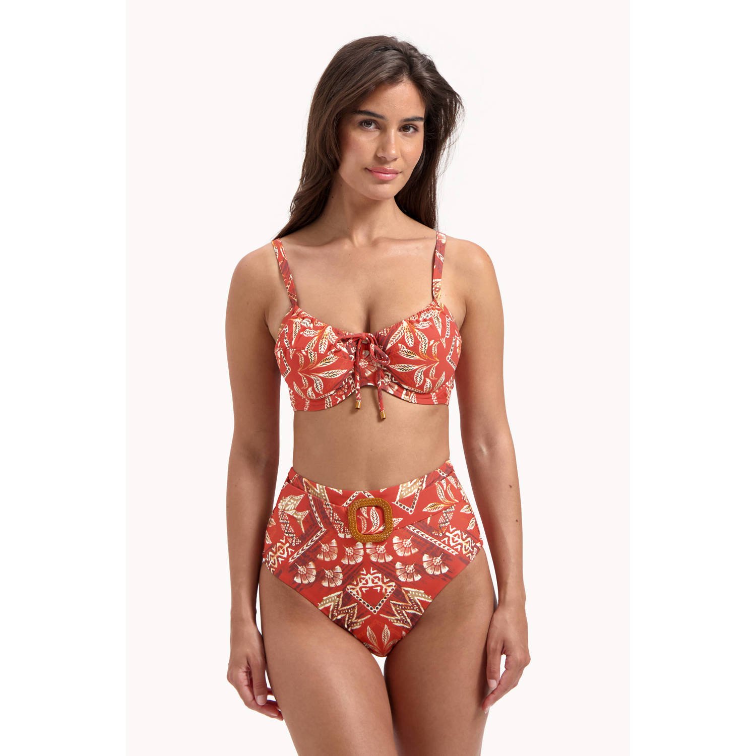 Cyell Design niet-voorgevormde beugel bikinitop Terra Batik oranje