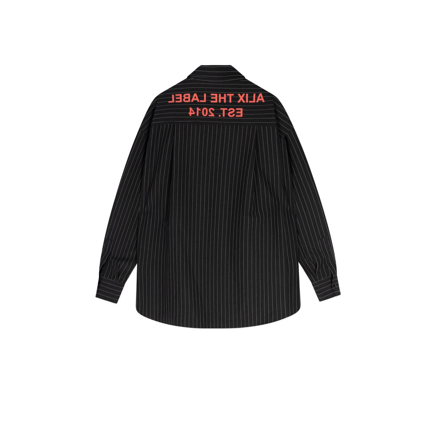 Alix the Label blouse PINSTRIPE BLOUSE met krijtstreep zwart