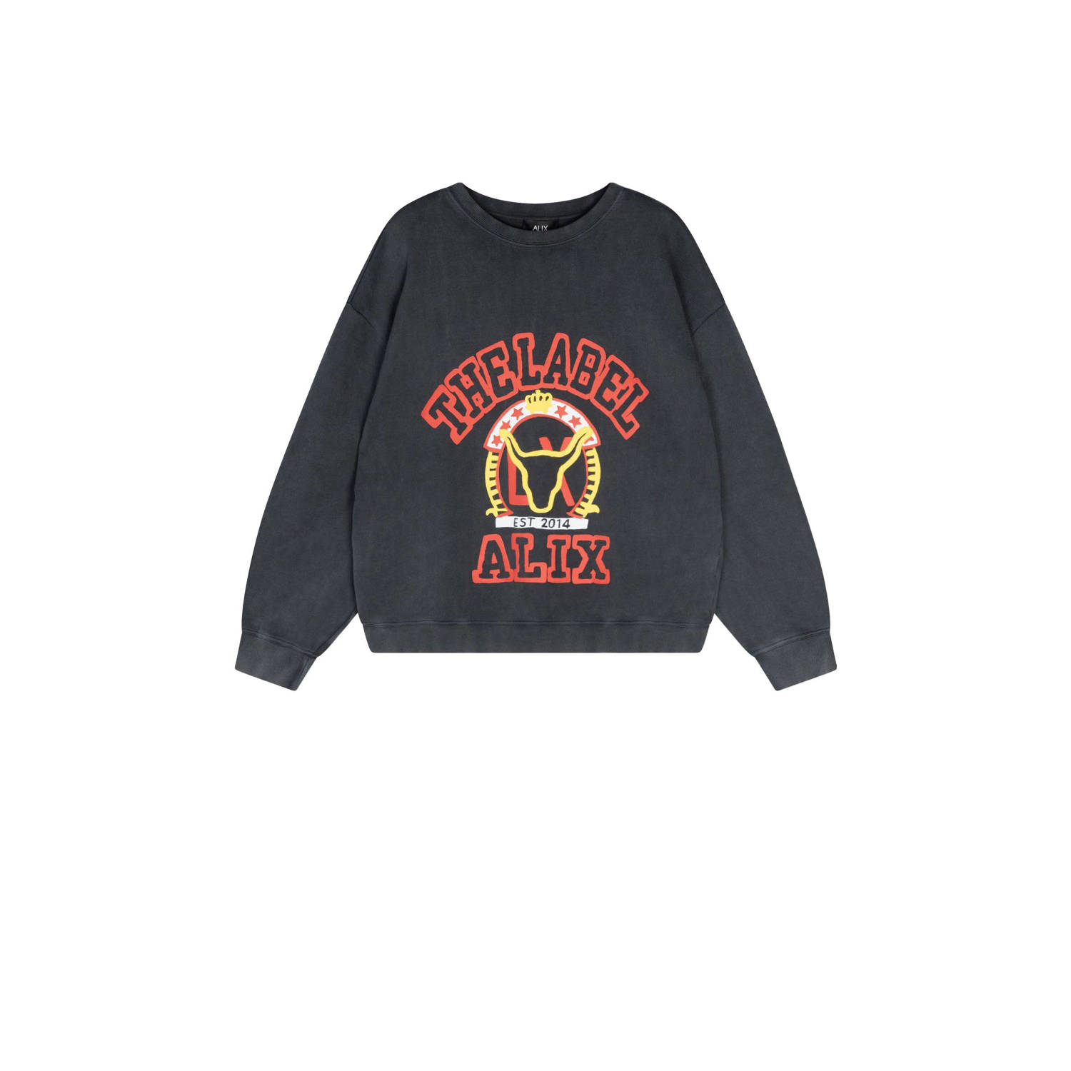 ALIX THE LABEL Dames Truien & Vesten Ladies Knitted Vintage Paint Sweater Zwart