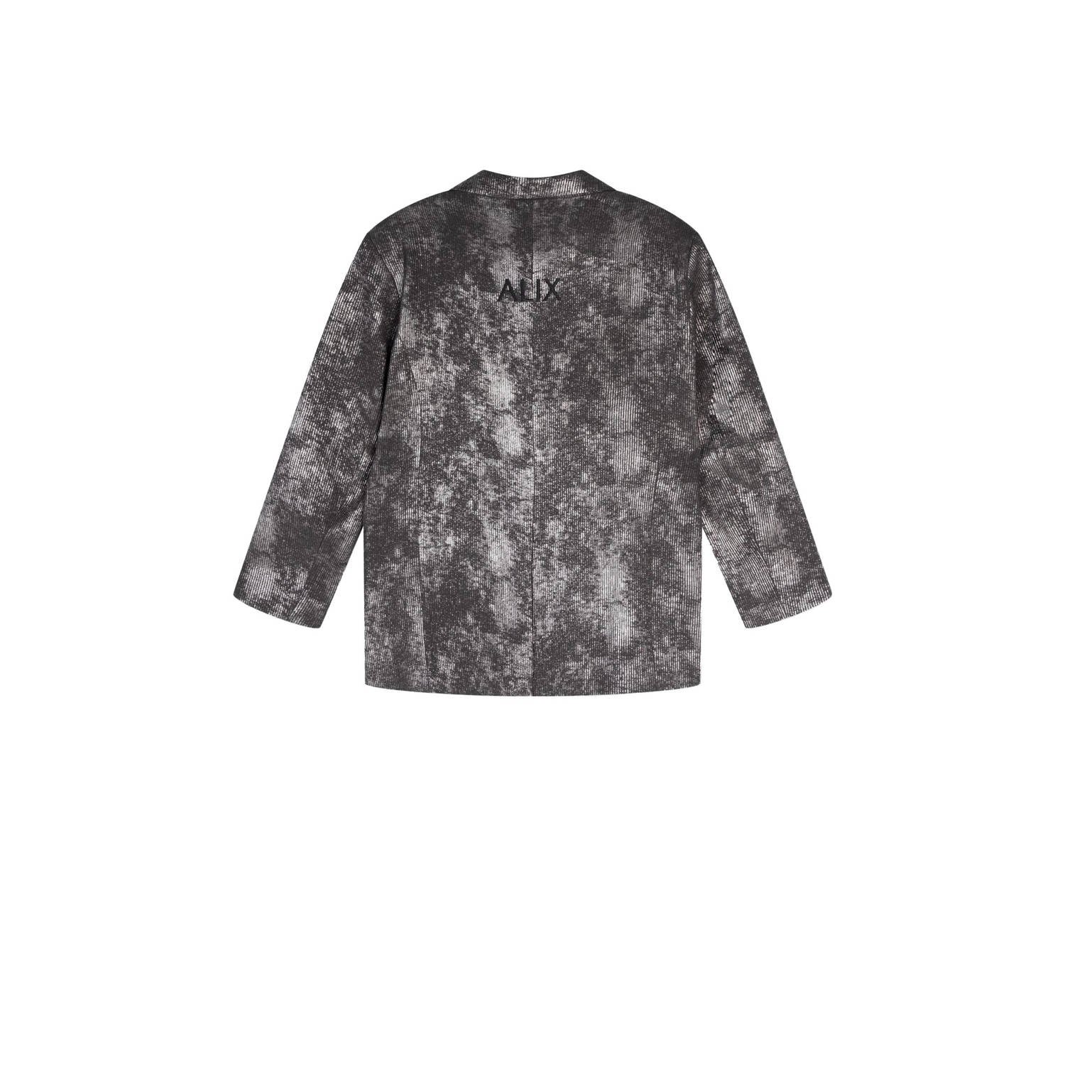 Alix the Label oversized blazer met all over print grijs