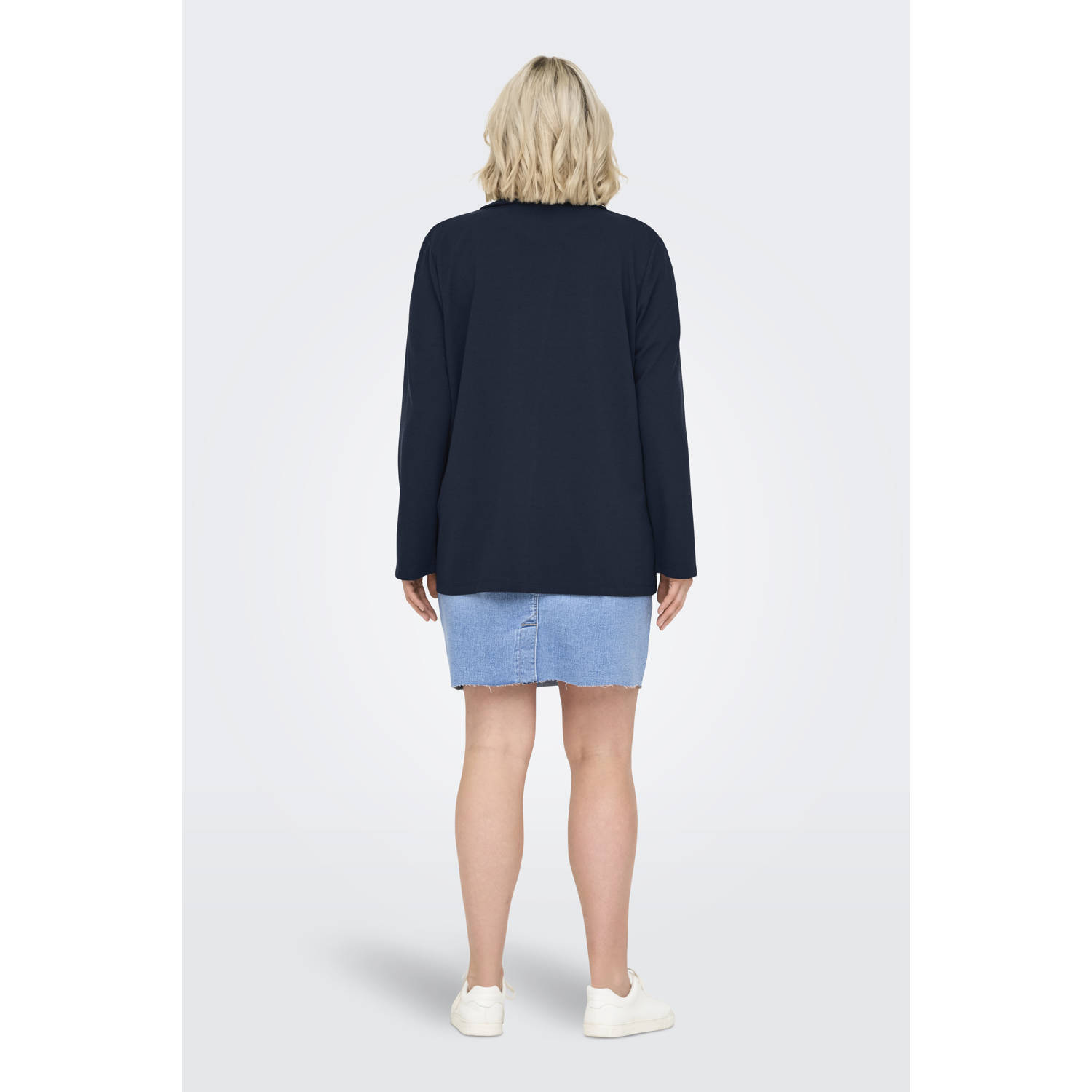 ONLY CARMAKOMA rechtvallende blazer CARSANIA donkerblauw