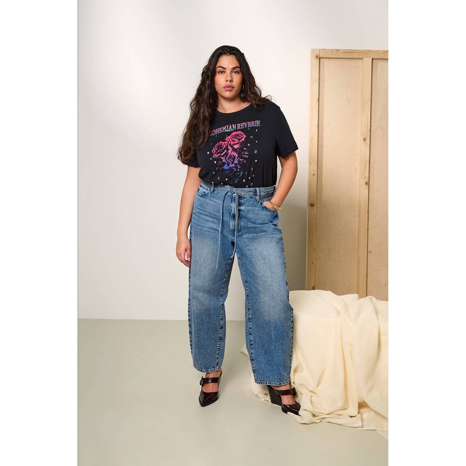 ONLY CARMAKOMA wide leg jeans CARGIANNA medium blue denim