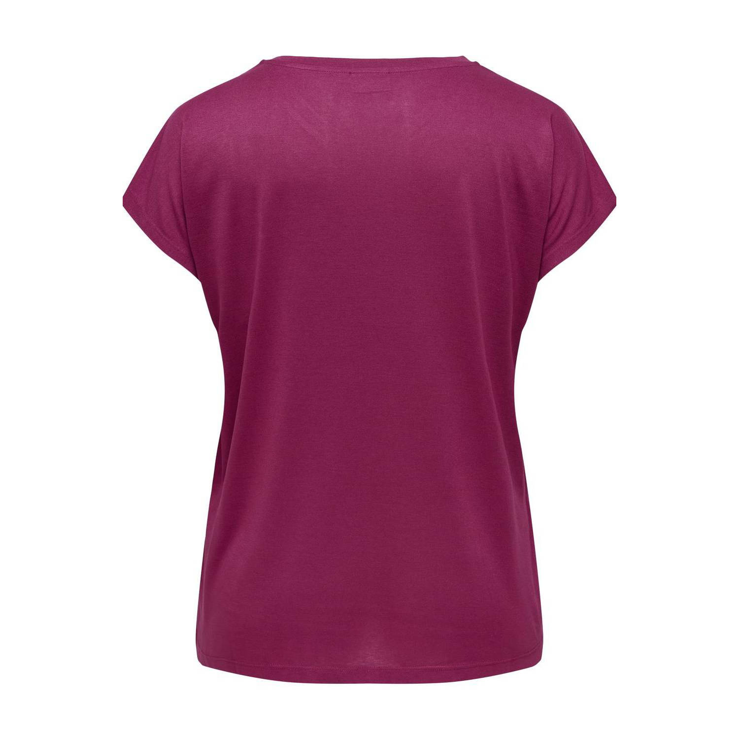 ONLY CARMAKOMA T-shirt CARALEXIA met sterren en strass steentjes rood