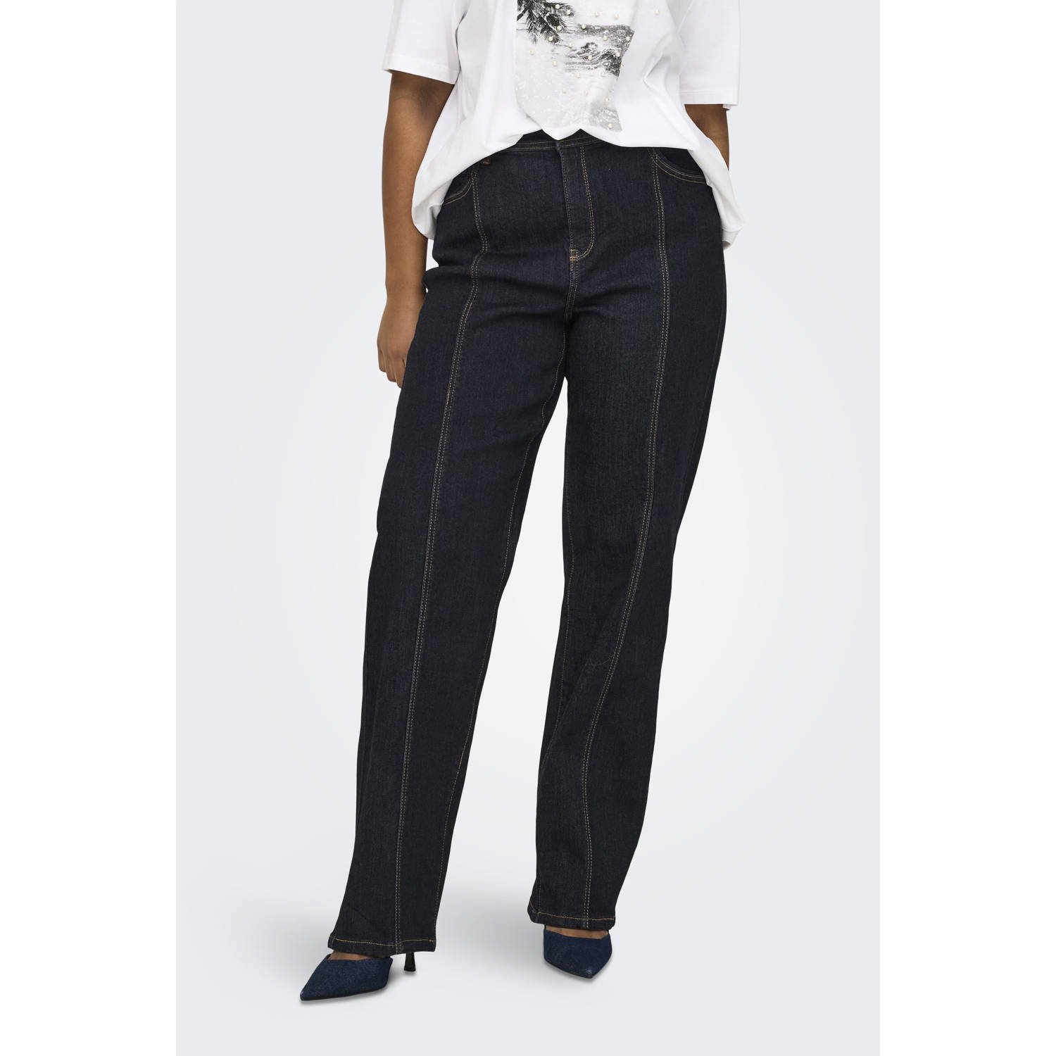 ONLY CARMAKOMA straight leg jeans CARALICIA dark blue denim