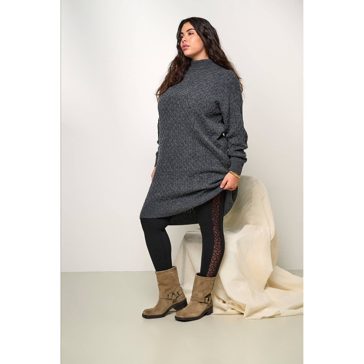 ONLY CARMAKOMA jurk CARLITA grijs
