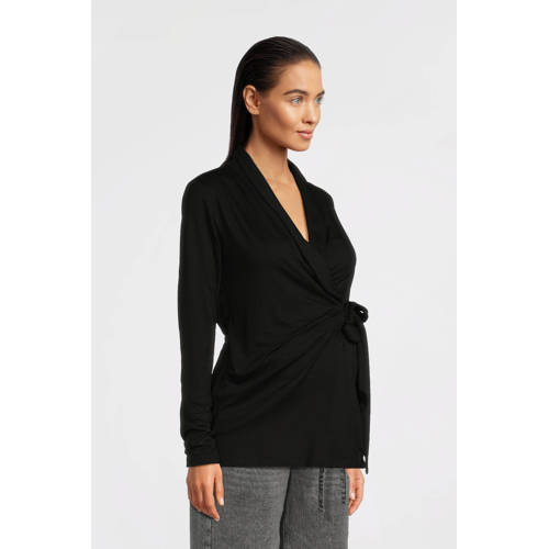 LOVE2WAIT zwangerschaps overslagtop zwart afbeelding