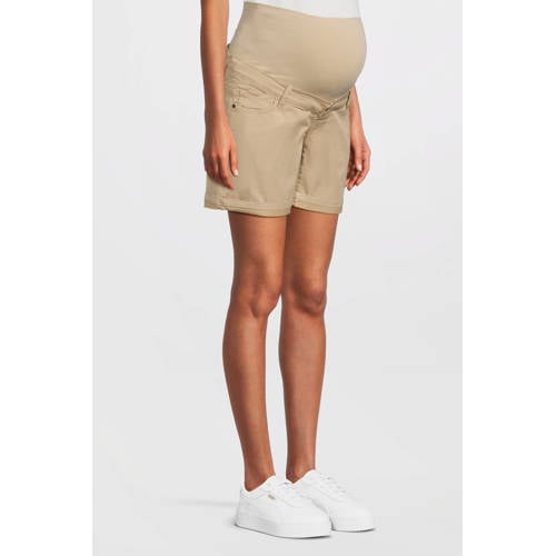 LOVE2WAIT regular waist zwangerschaps casual short zand afbeelding