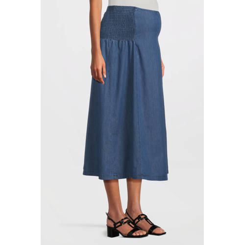 LOVE2WAIT zwangerschaps spijkerrok light blue denim afbeelding