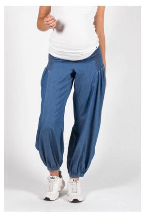 high waist zwangerschaps casual broek light blue denim