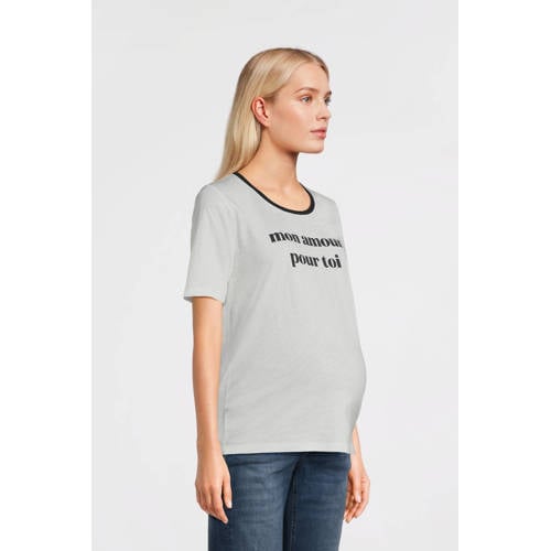 LOVE2WAIT zwangerschaps T-shirt wit afbeelding