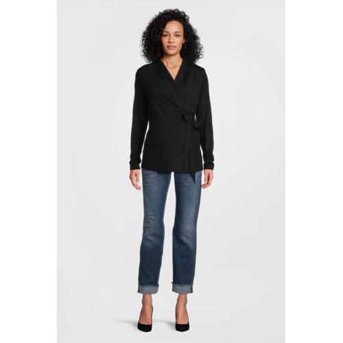 LOVE2WAIT zwangerschaps overslagtop donkerblauw afbeelding