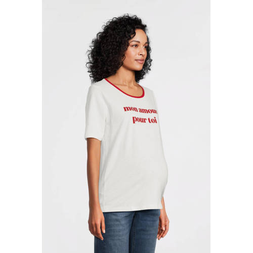 LOVE2WAIT zwangerschaps T-shirt wit afbeelding