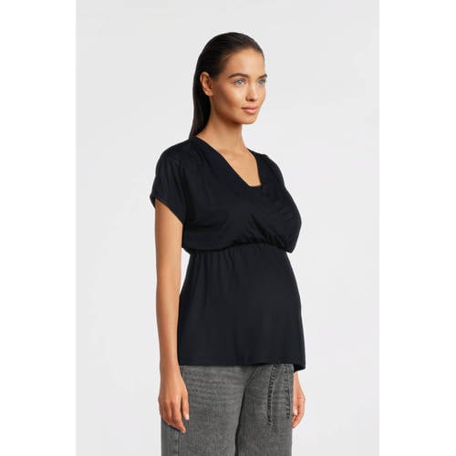 LOVE2WAIT zwangerschaps- en voedings blousetop donkerblauw afbeelding