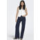 ONLY high waist wide leg jeans ONLJUICY dark blue denim