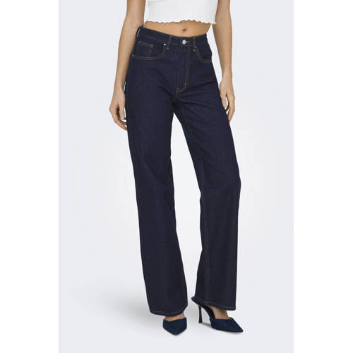 ONLY high waist wide leg jeans ONLJUICY dark blue denim afbeelding