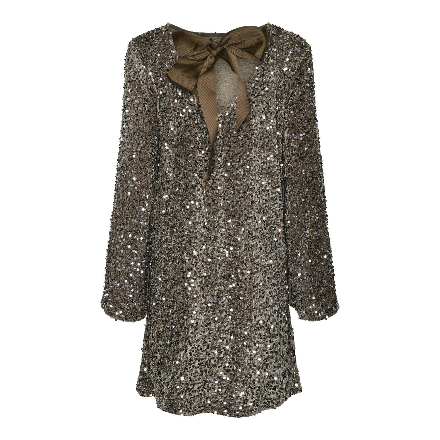 PIECES Curve jurk PCKAM grijsbruin