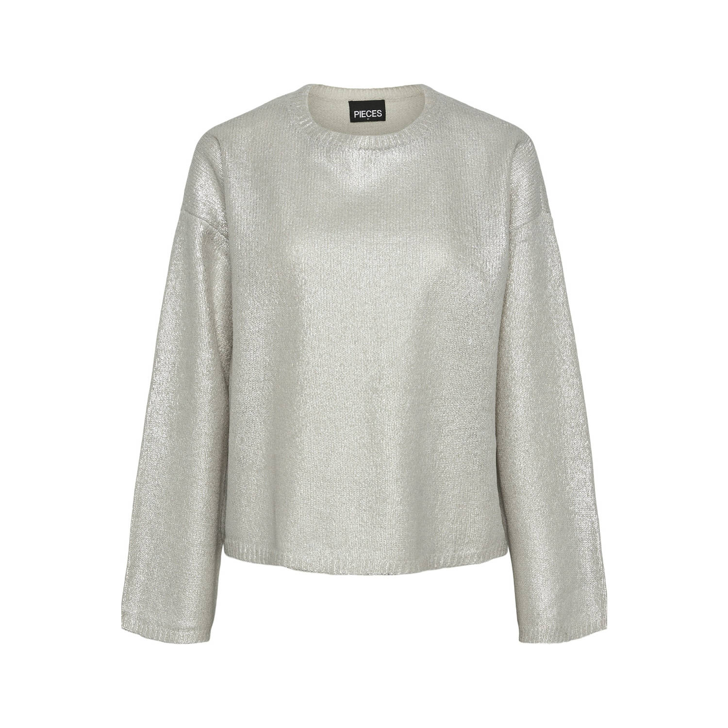 PIECES Curve pullover zilver