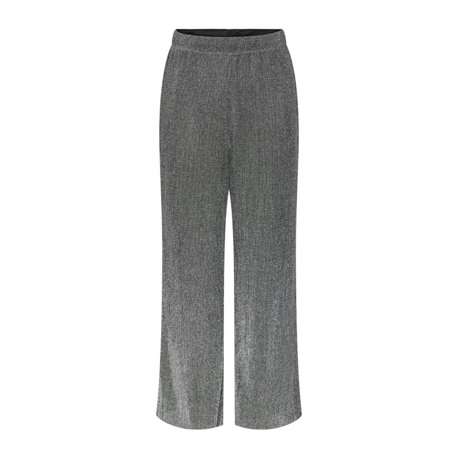 PIECES Curve wide leg broek PCROYA zilver