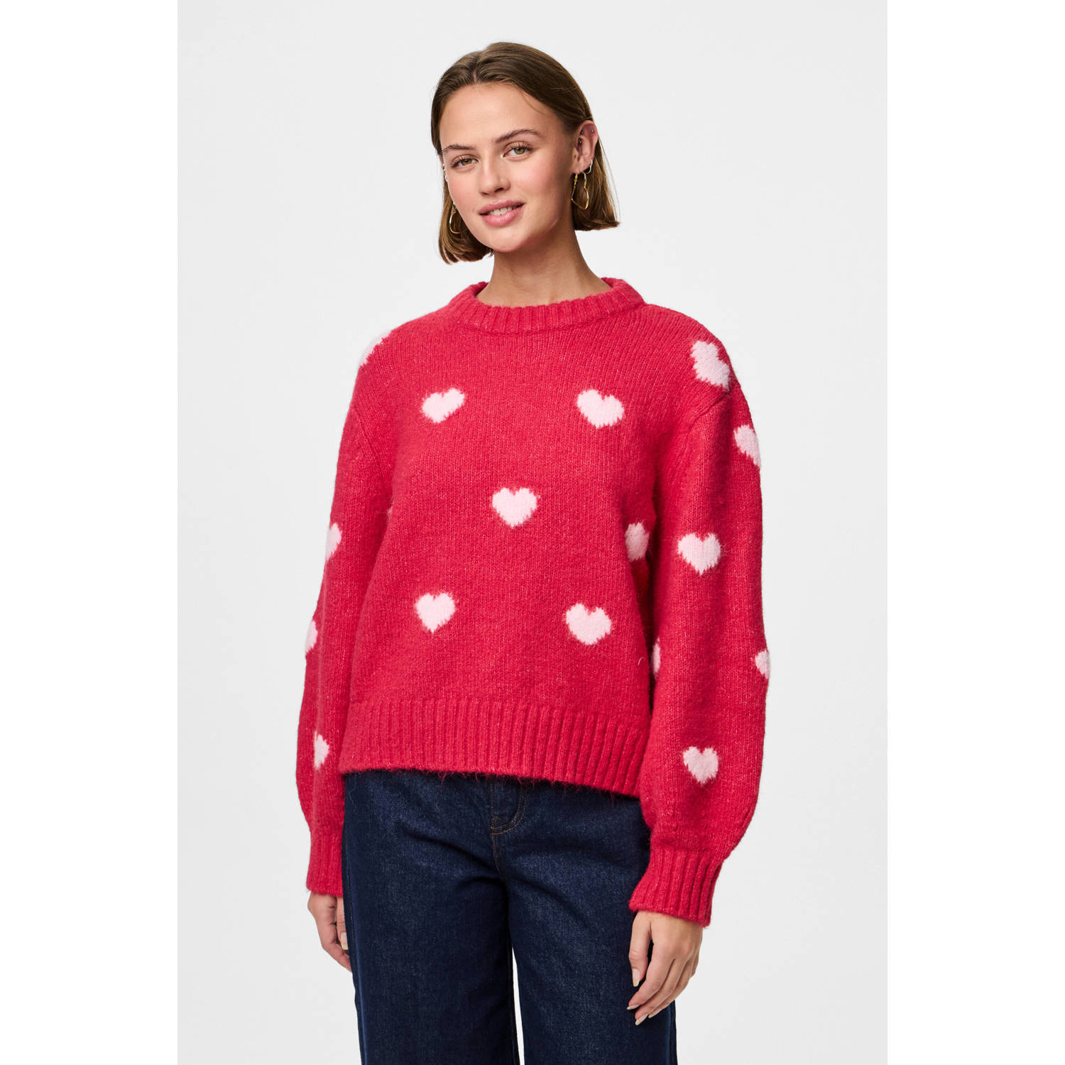 Pieces Rina Heart Knit Sweater Dames